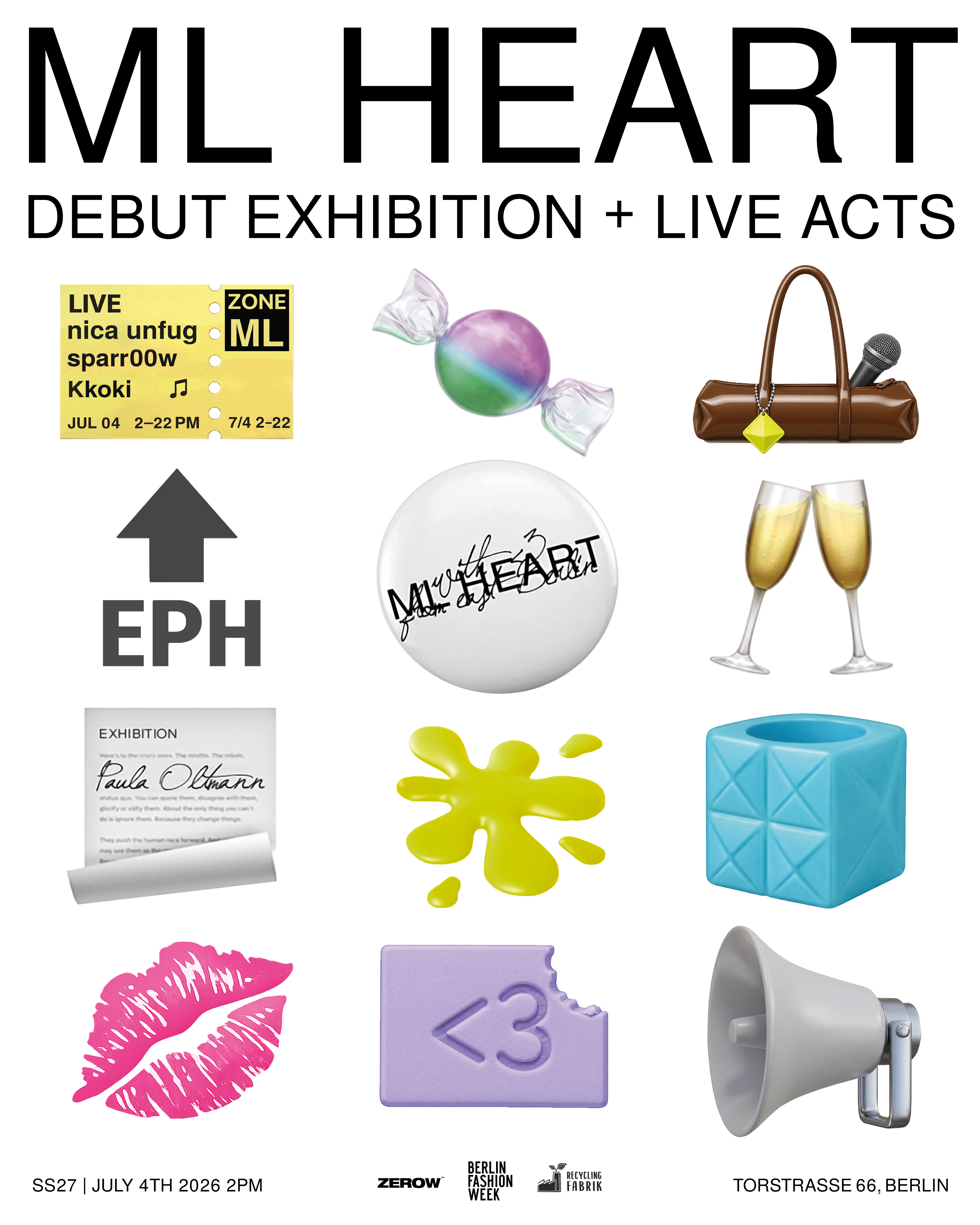 ML HEART SS27 - DEBUT EXHIBITION + LIVE ACTS